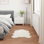 vidaXL Tapis en fausse Tafalla Blanc 50 x 80 cm Polyester