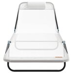 vidaXL Chaise longue pliante 2 Pièces Crème 182 x 55 x 85 5 cm Textilène