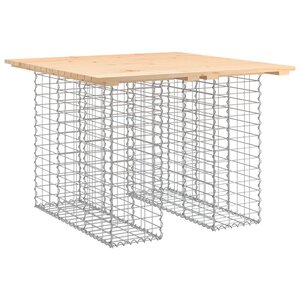vidaXL Table de jardin Gabion Design 100x102x72 cm Bois massif Pin