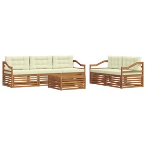 vidaXL Ensemble de canapés d'extérieur 6 pc Naturel et Crème