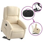 vidaXL Fauteuil inclinable Crème Tissu