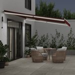 vidaXL Auvent rétractable automatique avec LED bordeaux 450x350 cm