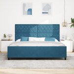 Cadre de lit vidaXL Bleu foncé 200x200 cm Velours