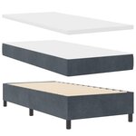 vidaXL Lit à ressort avec matelas et LED Gris foncé 100x200 cm Velours