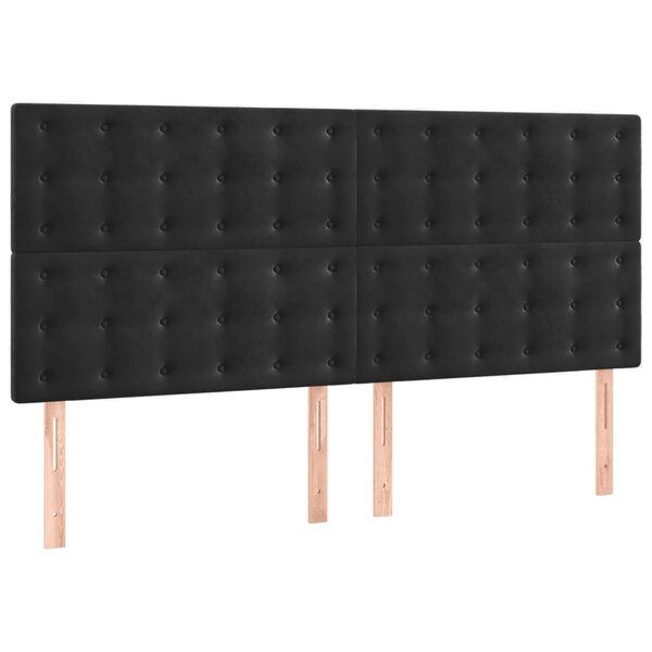 vidaXL Tête de lit Noir 180x5x118/128 cm Velours