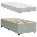 vidaXL Cadre de lit avec matelas Gris clair 90 x 190 cm tissu