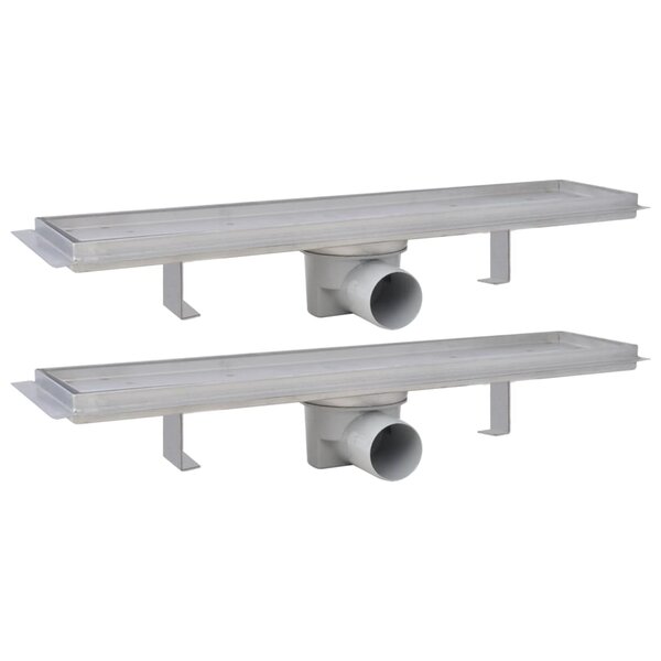 vidaXL Drain de douche linéaire 2 Pièces 530 x 140 mm Acier inoxydable