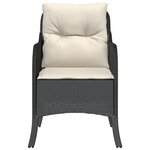 vidaXL Chaises de jardin avec coussins lot de 2 noir résine tressée