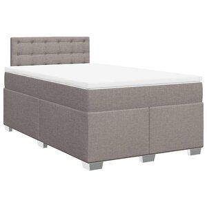 vidaXL Sommier à lattes de lit avec matelas taupe 120x190 cm tissu