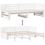 vidaXL Lit de jour et tiroirs sans matelas blanc 90x200 cm bois massif