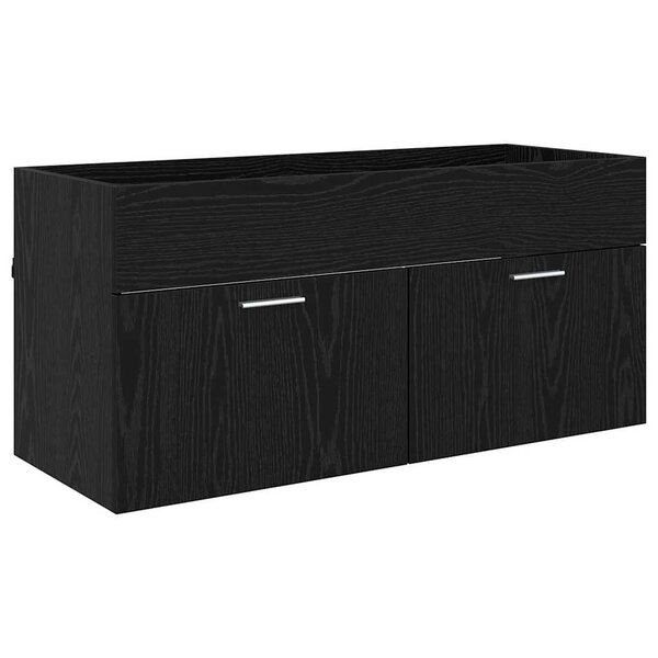 vidaXL Armoire d'évier avec stockage Chêne noir Bois d'ingénierie