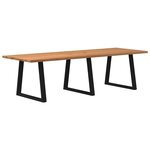 vidaXL Table à manger avec bord naturel 280x100x74cm bois massif chêne