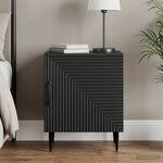 vidaXL Cabinet de chevet Noir 43 x 34 5 x 50 cm Bois d'ingénierie