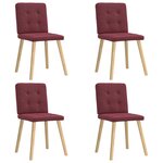 vidaXL Chaises à manger lot de 4 rouge bordeaux tissu