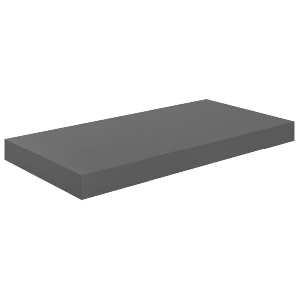vidaXL Étagère murale flottante Gris brillant 50x23x3 8 cm MDF
