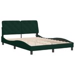 vidaXL Cadre de lit avec LED sans matelas vert foncé 120x200cm velours