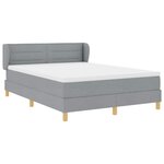 vidaXL Lit à ressorts avec matelas Gris clair 140 x 200 cm tissu