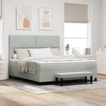vidaXL Lit à ressorts avec matelas Gris clair 180 x 200 cm Velours
