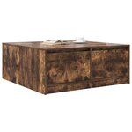 vidaXL Table basse avec tiroirs chêne fumé 100x100x40 cm