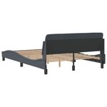 vidaXL Cadre de lit Dover gris foncé 137x190 cm velours