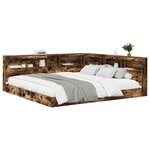 vidaXL Lit avec bibliothèque Chêne fumé 180x200 cm en bois d'ingénierie