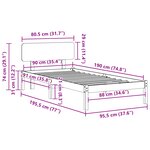 vidaXL Cadre de lit avec tête de lit blanche 90x190 cm en bois de pin massif