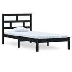 vidaXL Cadre de lit sans matelas noir bois massif 100x200 cm