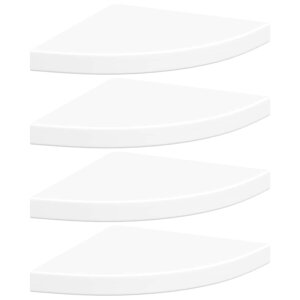 vidaXL Étagères d'angle flottantes 4 Pièces blanc 35x35x3 8 cm MDF