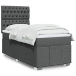 vidaXL Sommier à lattes de lit et matelas Gris foncé 90x190 cm Tissu