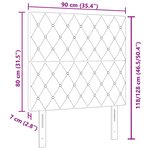 vidaXL Tête de lit avec tête de lit Gris foncé 90 cm Cuir synthétique