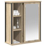 vidaXL Meuble murale de salle de bain miroir chêne sonoma 50x21x60 cm
