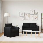 vidaXL Canapé 2 Pièces Noir 196 x 82 x 85 cm tissu