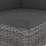vidaXL Canapé d'angle sectionnel Résine tressée Gris