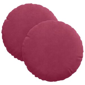 vidaXL Coussins de siège 2 pc Velours Bordeaux Ø30 x 13 cm