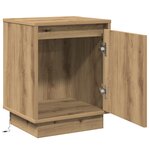 vidaXL Tables de chevet avec lumières LED 2 Pièces Chêne Artisan 39x34 5x50 cm