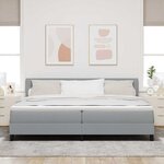 vidaXL Lit à ressorts avec matelas Gris clair 200 x 200 cm tissu