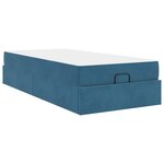 vidaXL Cadre de lit avec matelas Bleu 90 x 200 cm Velours