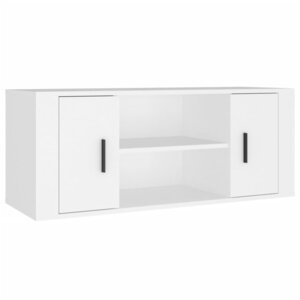 vidaXL Meuble TV Blanc 100x35x40 cm Bois d'ingénierie