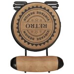 vidaXL Tabouret de bar imprimé en toile lot de 2 cuir chèvre véritable