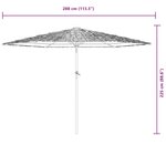 vidaXL Parasol de jardin avec mât en acier vert 288x288x225 cm