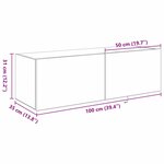 vidaXL Meuble TV mural Chêne noir 100 x 35 x 31 cm Bois d'ingénierie