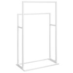 vidaXL Porte-serviettes sur pied Blanc 48x24x78 5 cm Fer