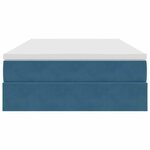 vidaXL Lit avec rangement et matelas Bleu foncé 120 x 200 cm Velours