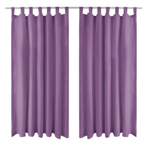 vidaXL Rideau occultant avec boucles 2 Pièces 140 x 175 cm Lilas