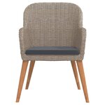 vidaXL Ensemble à manger de jardin avec coussins 3 Pièces marron