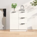 vidaXL Buffet Blanc brillant 60x30x70 cm Bois d'ingénierie