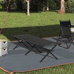 vidaXL Lit de camping pliant Noir Tissu Oxford