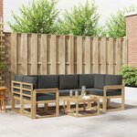 vidaXL Ensemble de canapés d'extérieur 7 Pièces Blanc et anthracite