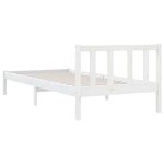 vidaXL Cadre de lit Blanc Bois de pin massif 75x190 cm Petit simple