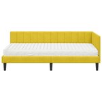 vidaXL Cadre de lit d'angle avec matelas Jaune 90 x 190 cm Velours